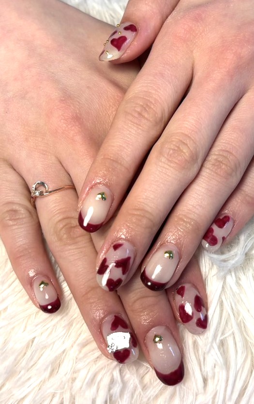 バレンタインネイル