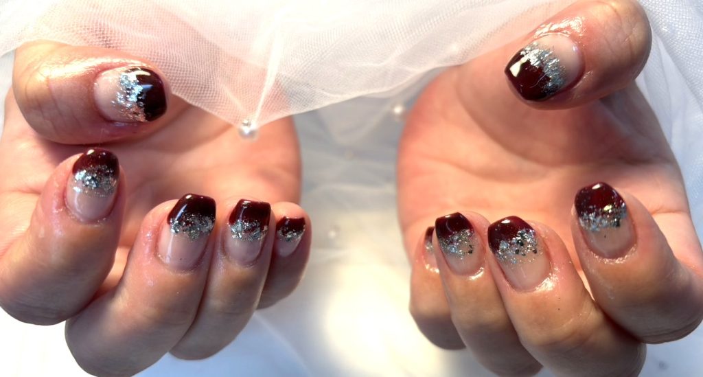 ラメフレンチネイル