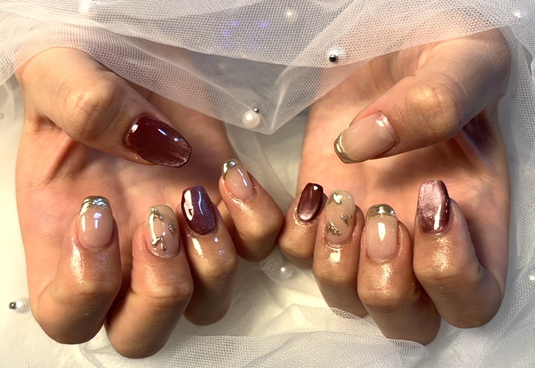 ガラスフレンチネイル