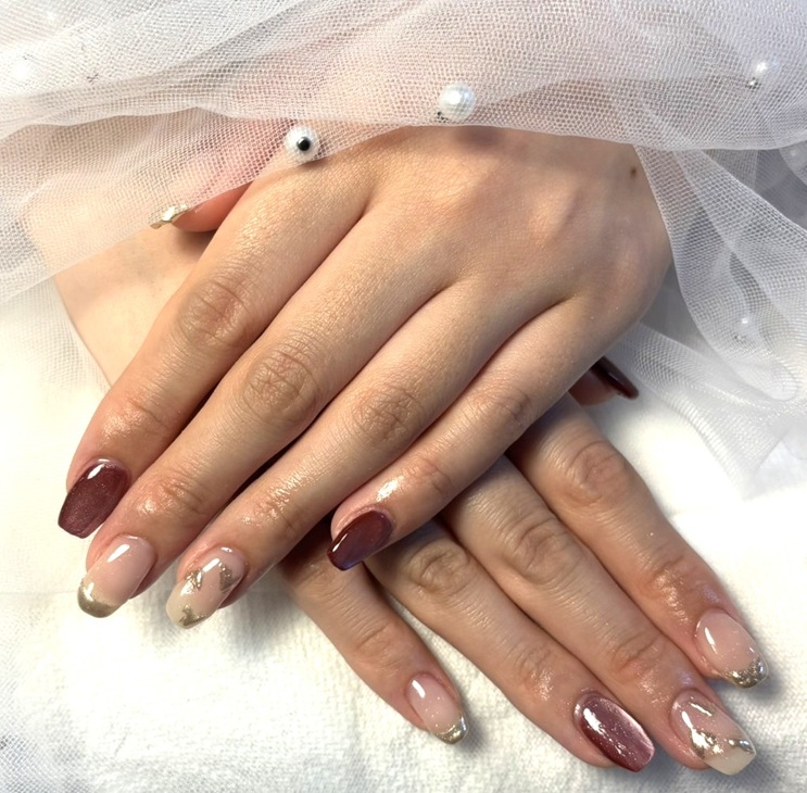 ガラスフレンチネイル