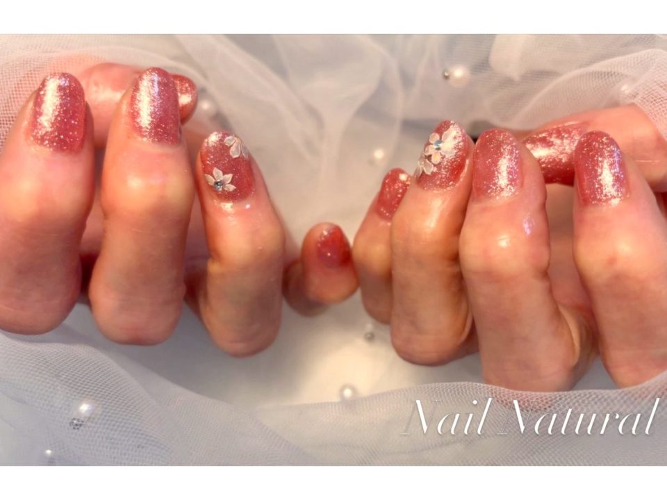 シニア世代のお花アートネイル