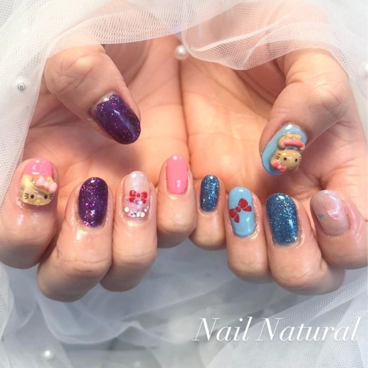 立体アートのキャラクターネイル