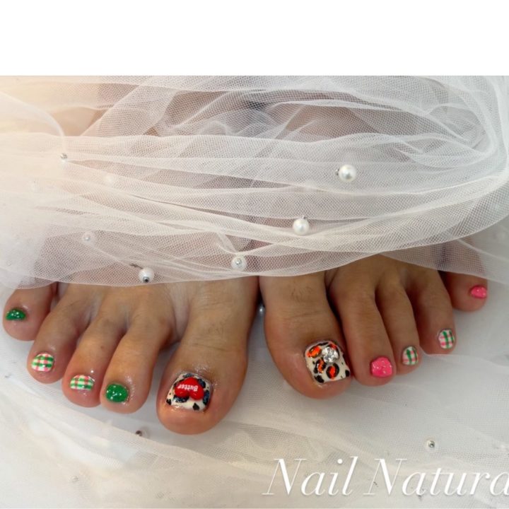 アニマル柄デザイン レオパード柄フットネイル